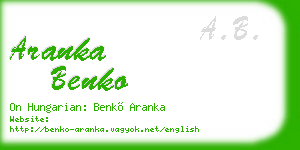 aranka benko business card